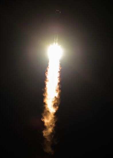 Launch of Soyuz-FG carrier rocket with manned spacecraft Soyuz MC-03 from the Baikonur Cosmodrome