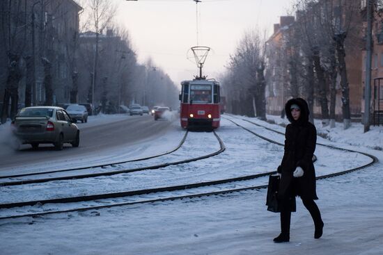 Omsk hit by extreme cold weather