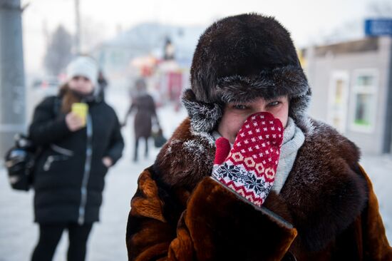 Omsk hit by extreme cold weather
