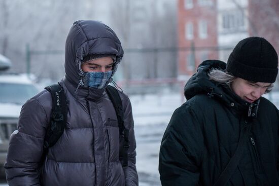 Omsk hit by extreme cold weather