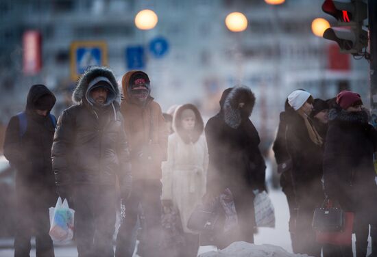 Omsk hit by extreme cold weather