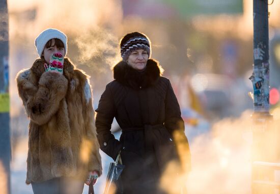 Omsk hit by extreme cold weather