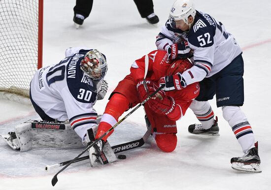 Ice hockey. Kontinental Hockey League. Spartak vs. Metallurg (Magnitogorsk)