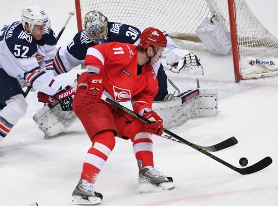 Ice hockey. Kontinental Hockey League. Spartak vs. Metallurg (Magnitogorsk)