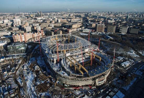 Building Dynamo stadium in Moscow