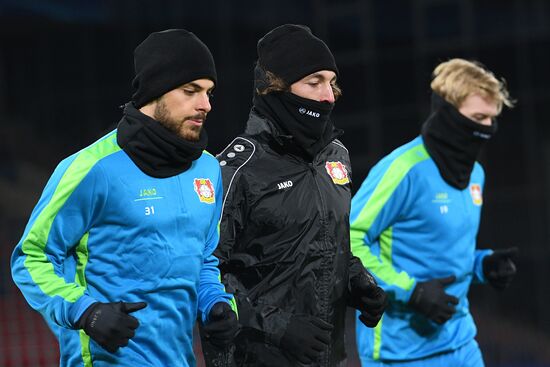 UEFA Champions League. FC Bayer holds training session