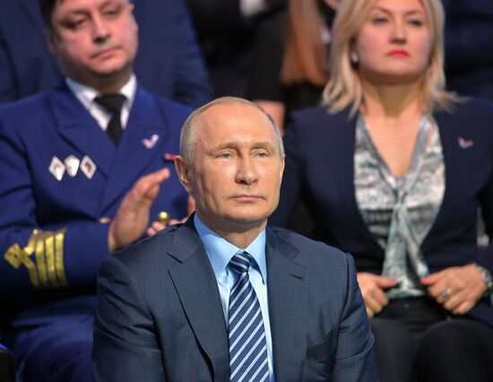 Russian President Vladimir Putin attends concluding meeting of Russian Popular Front’s interregional forum