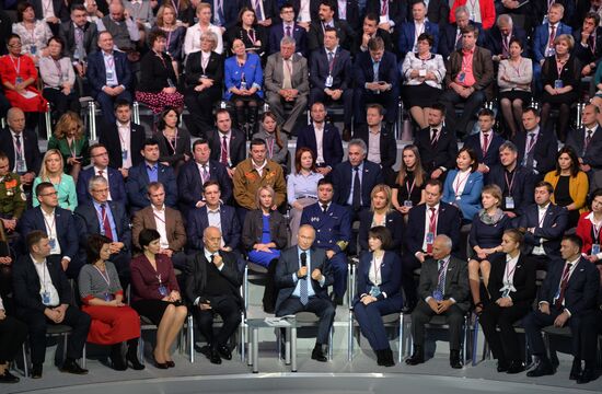 Russian President Vladimir Putin attends concluding meeting of Russian Popular Front’s interregional forum