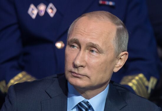 Russian President Vladimir Putin attends concluding meeting of Russian Popular Front’s interregional forum