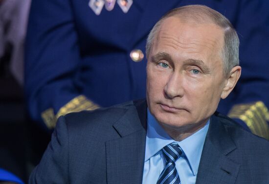 Russian President Vladimir Putin attends concluding meeting of Russian Popular Front’s interregional forum