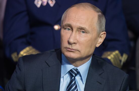 Russian President Vladimir Putin attends concluding meeting of Russian Popular Front’s interregional forum