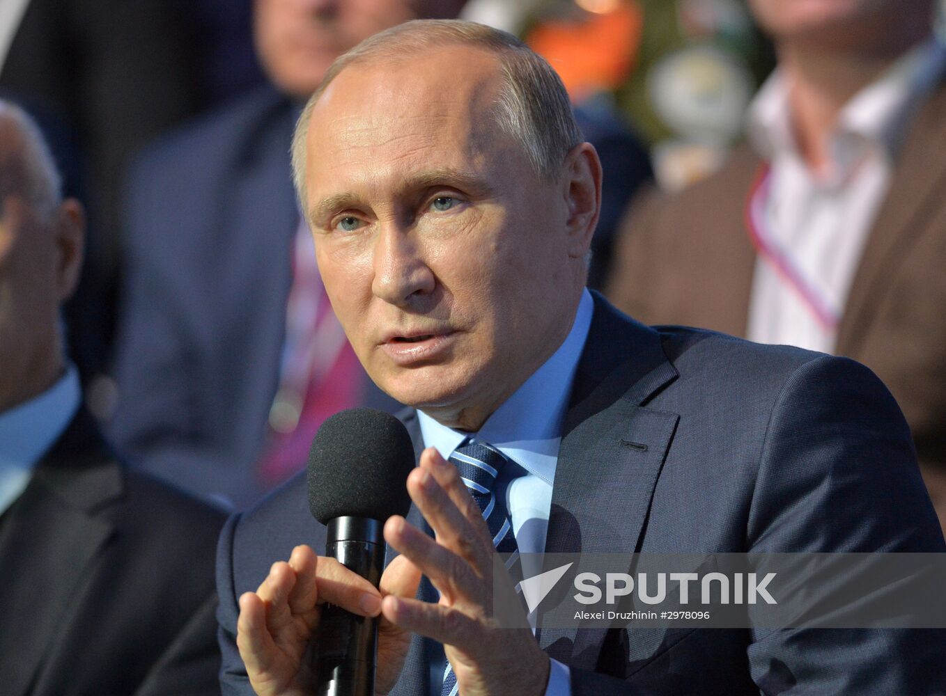 Russian President Vladimir Putin attends concluding meeting of Russian Popular Front’s interregional forum