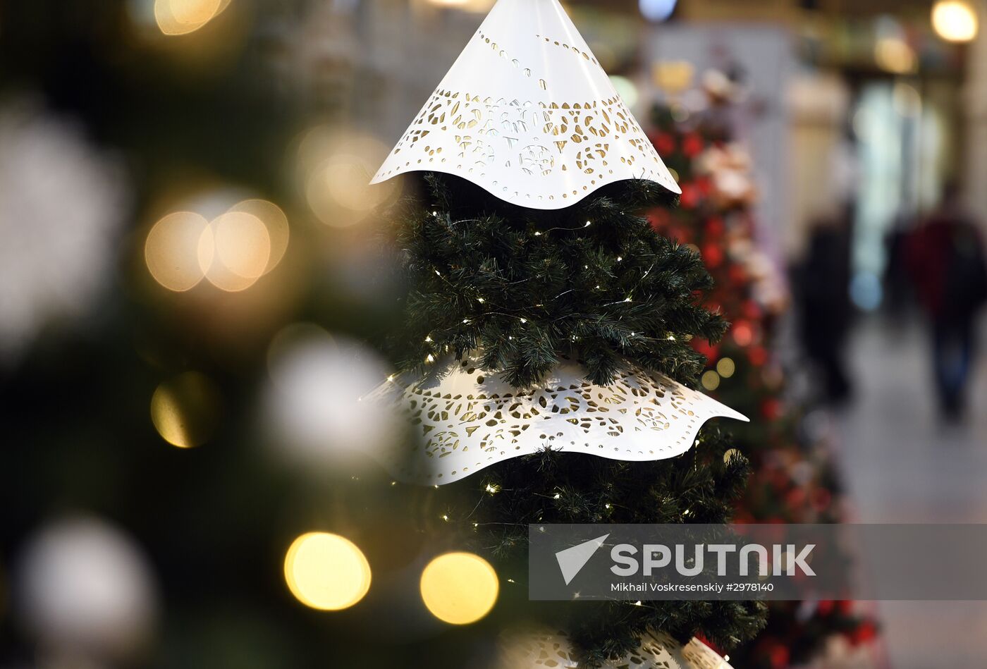 Christmas decorations at GUM department store
