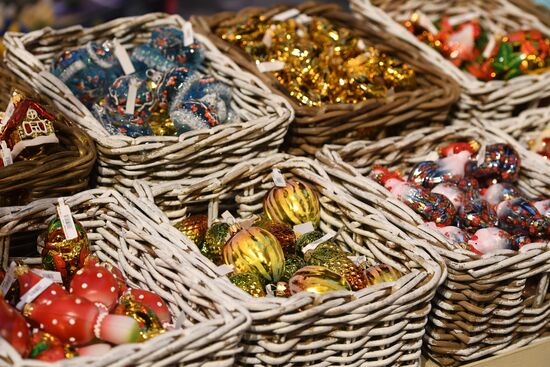 Christmas decorations at GUM department store