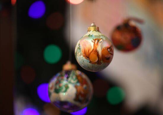 Christmas decorations at GUM department store