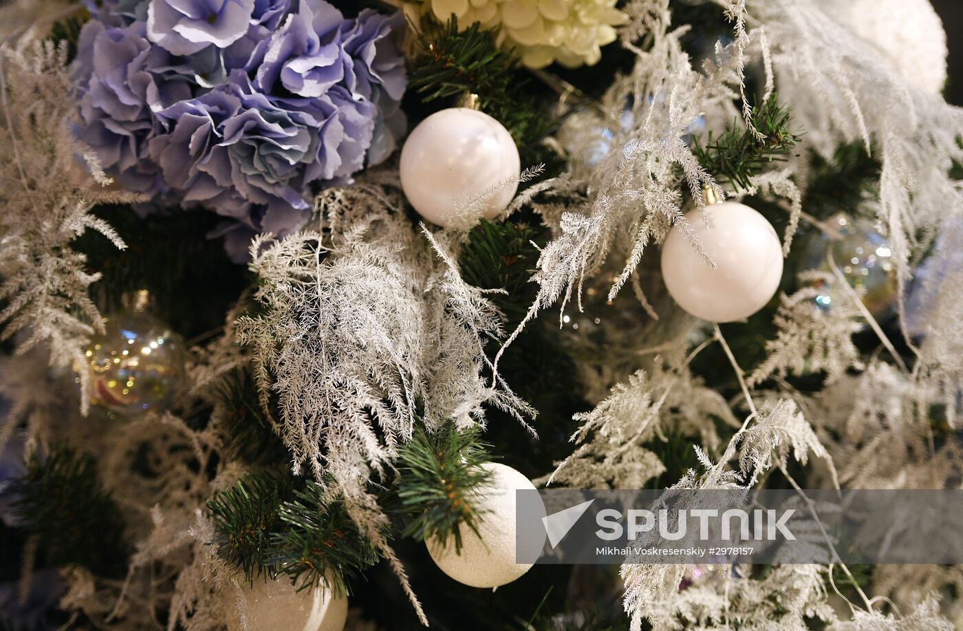 Christmas decorations at GUM department store