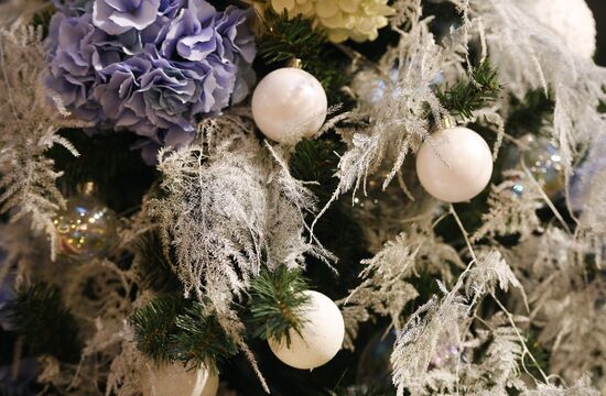 Christmas decorations at GUM department store