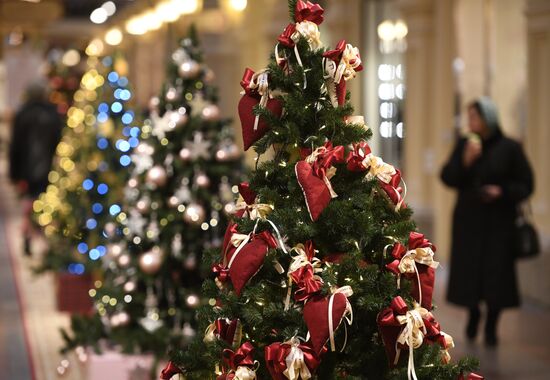Christmas decorations at GUM department store