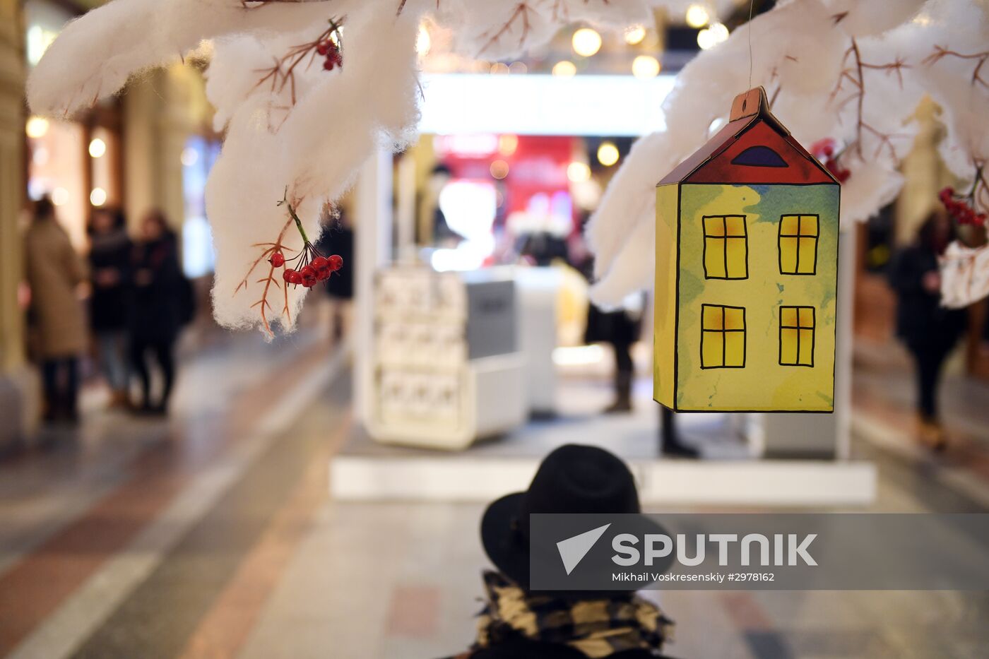 Christmas decorations at GUM department store