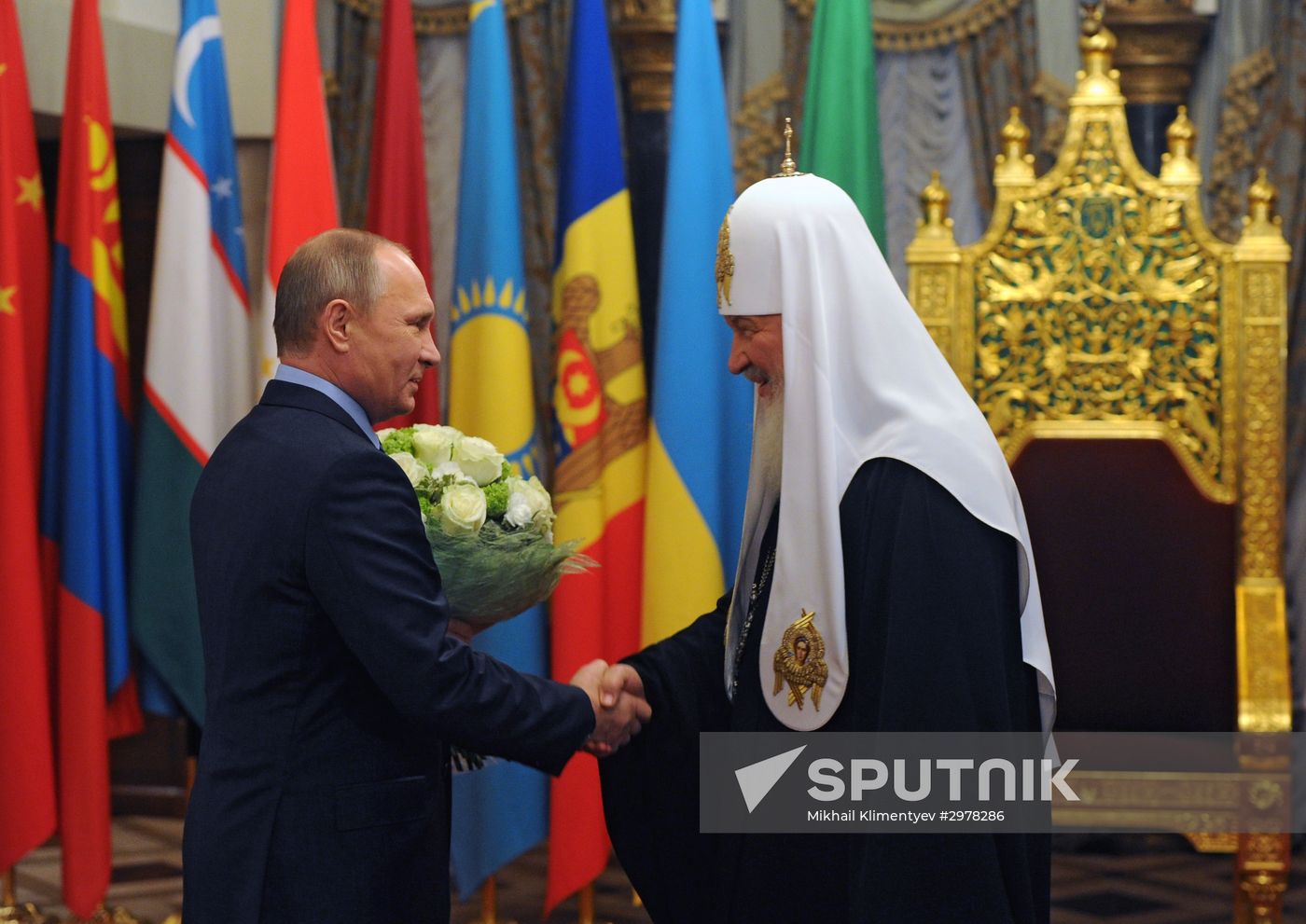 Russian President Putin, Premier Dmitri Medvedev and Belarusian President Lukashenko wish Patriarch Kirill happy birthday