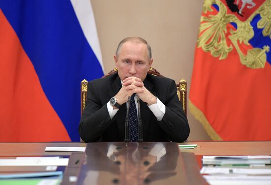 President Vladimir Putin holds meeting with Government members