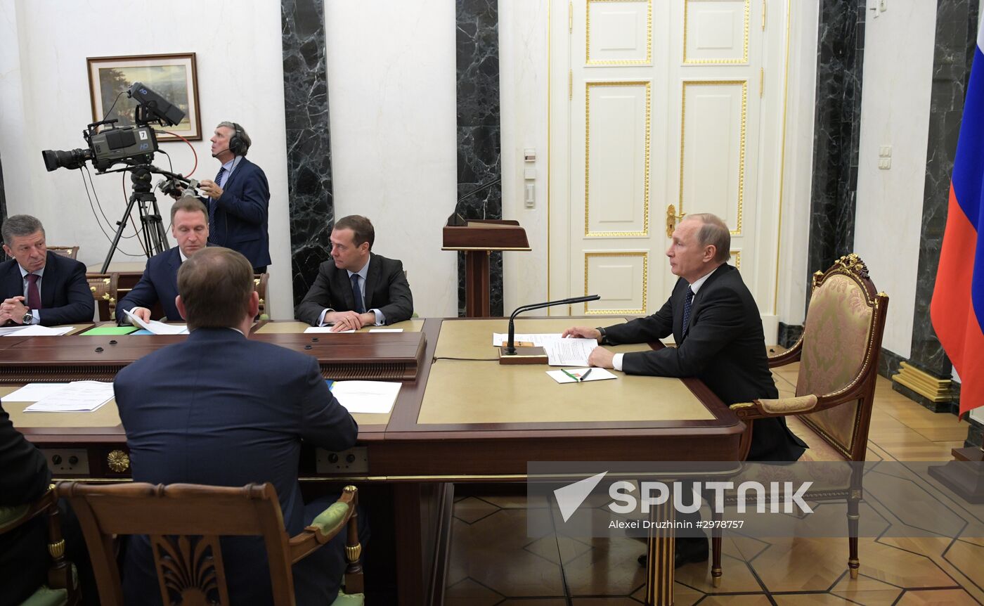President Vladimir Putin holds meeting with Government members