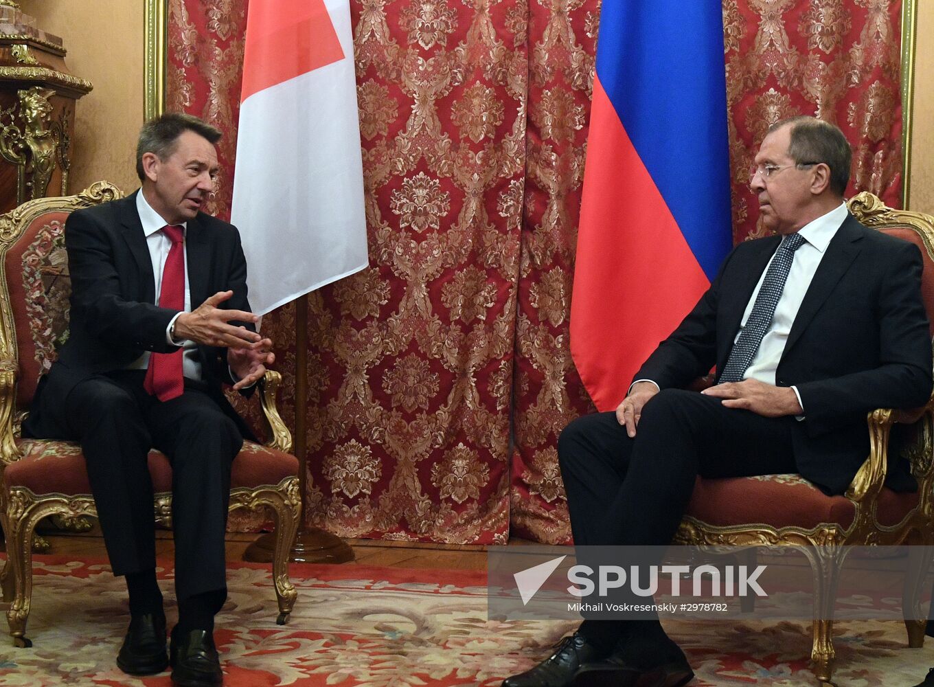 Russian Foreign Minister Sergey Lavrov meets with Peter Maurer, president of the International Committee of the Red Cross