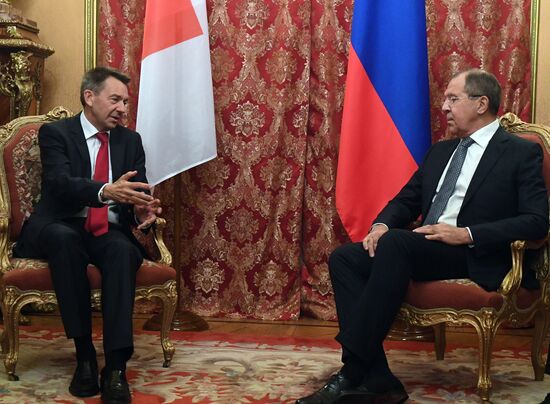 Russian Foreign Minister Sergey Lavrov meets with Peter Maurer, president of the International Committee of the Red Cross