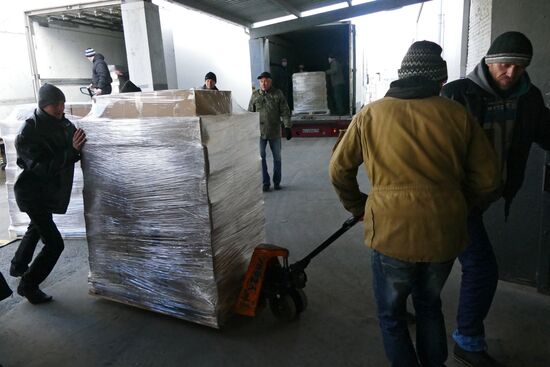 Russia's 58th humanitarian aid convoy arrives in Donetsk