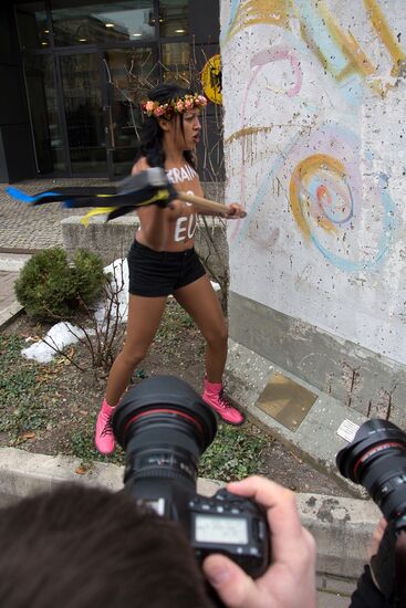 FEMEN's The Wall campaign at German embassy in Ukraine