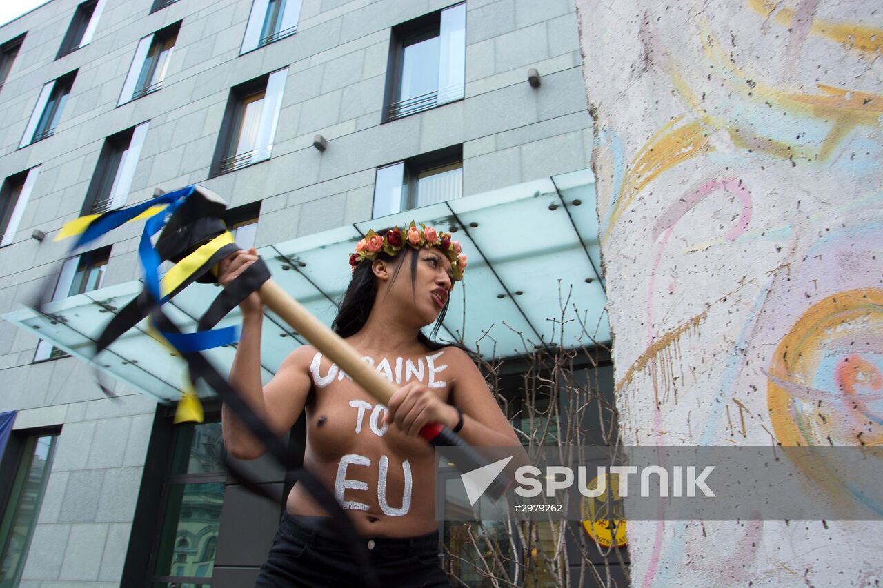 FEMEN's The Wall campaign at German embassy in Ukraine