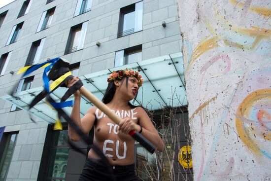 FEMEN's The Wall campaign at German embassy in Ukraine