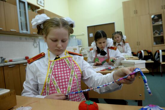 Cadet class in a school in Moscow