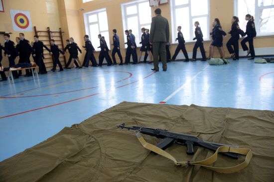Cadet class in a school in Moscow