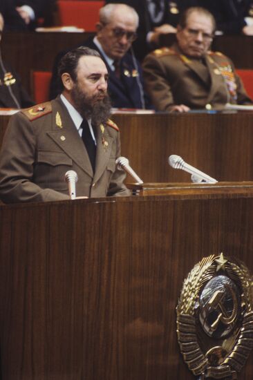 Cuban Communist Party First Secretary Fidel Castro
