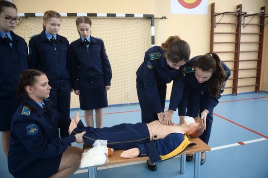 Cadet class in a school in Moscow