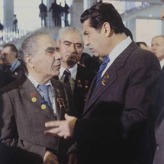 Academician V. Ambartsumyan and Armenian Communist Party Secretary K. Demirchyan