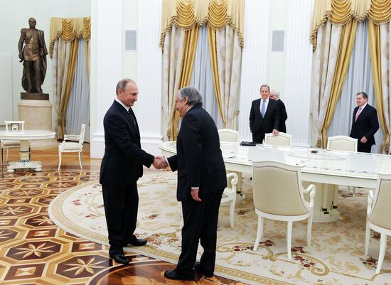 Russian President Vladimir Putin met with newly elect UN secretary general Attonio Guterres