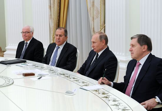 Russian President Vladimir Putin met witn newly elect UN secretary general Attonio Guterres