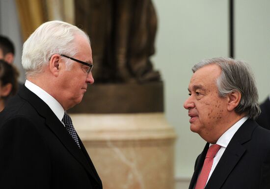 Russian President Vladimir Putin met witn newly elect UN secretary general Attonio Guterres