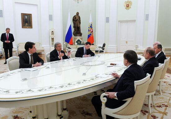 Russian President Vladimir Putin meets with new UN Secretary General Attonio Guterres