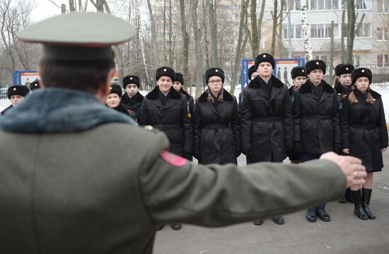 Cadet class in a school in Moscow