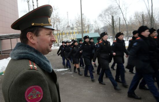 Cadet class in a school in Moscow