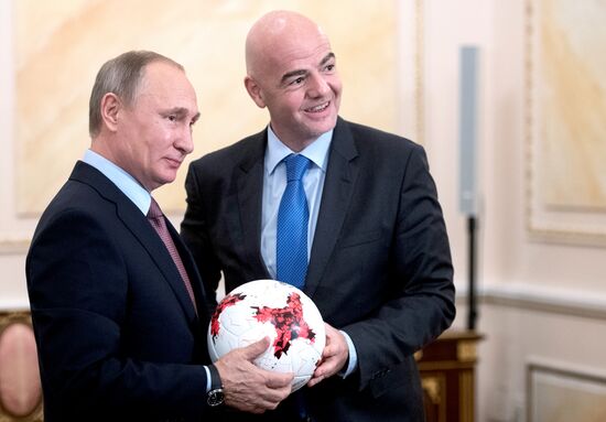President Putin meets with FIFA president Giovanni Infantino