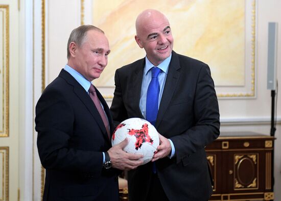 President Putin meets with FIFA president Giovanni Infantino