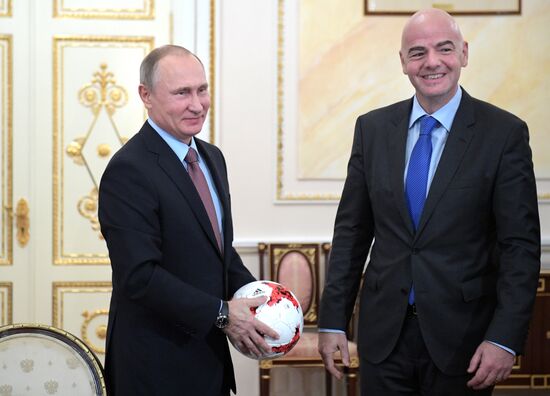 President Putin meets with FIFA president Giovanni Infantino
