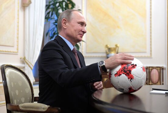 President Putin meets with FIFA president Giovanni Infantino