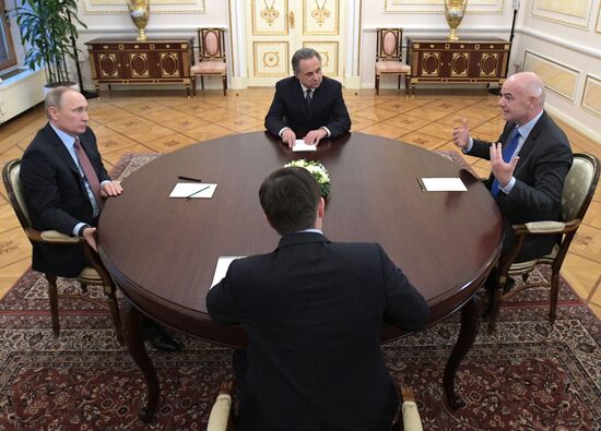 President Putin meets with FIFA president Giovanni Infantino