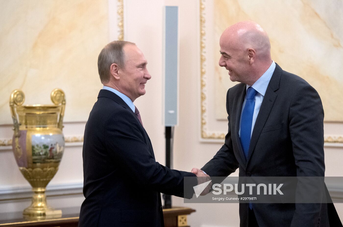 President Putin meets with FIFA president Giovanni Infantino