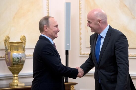 President Putin meets with FIFA president Giovanni Infantino